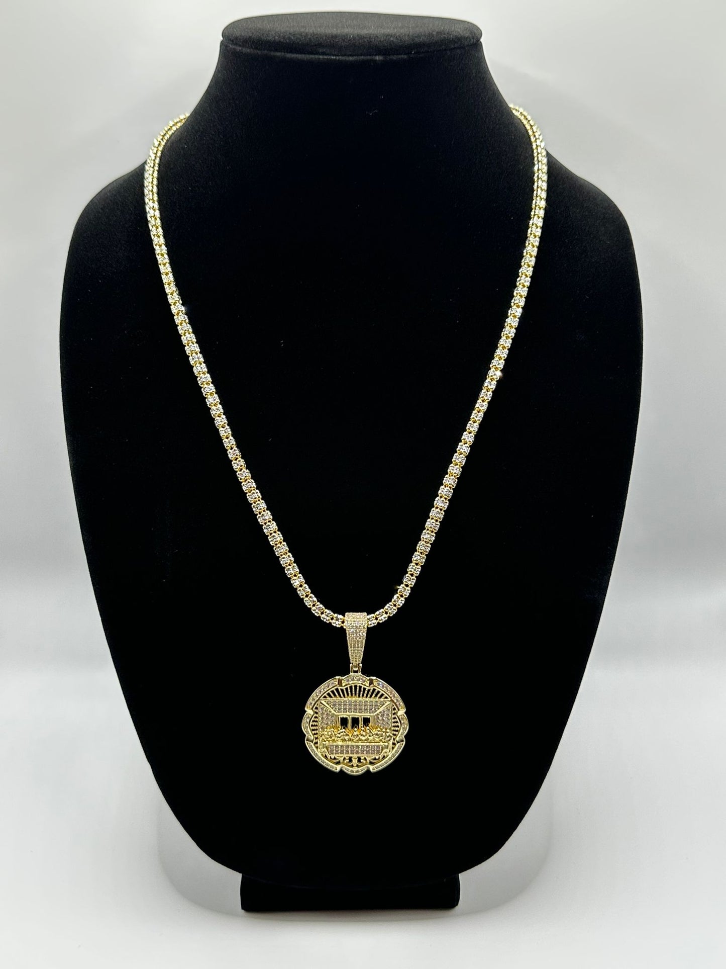 Moon ice necklace with cz pendant