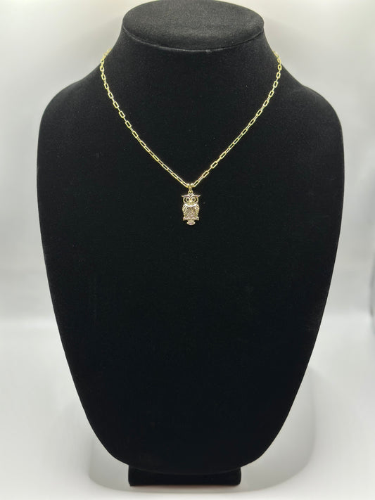 Paper clip chocker with pendant gold plated