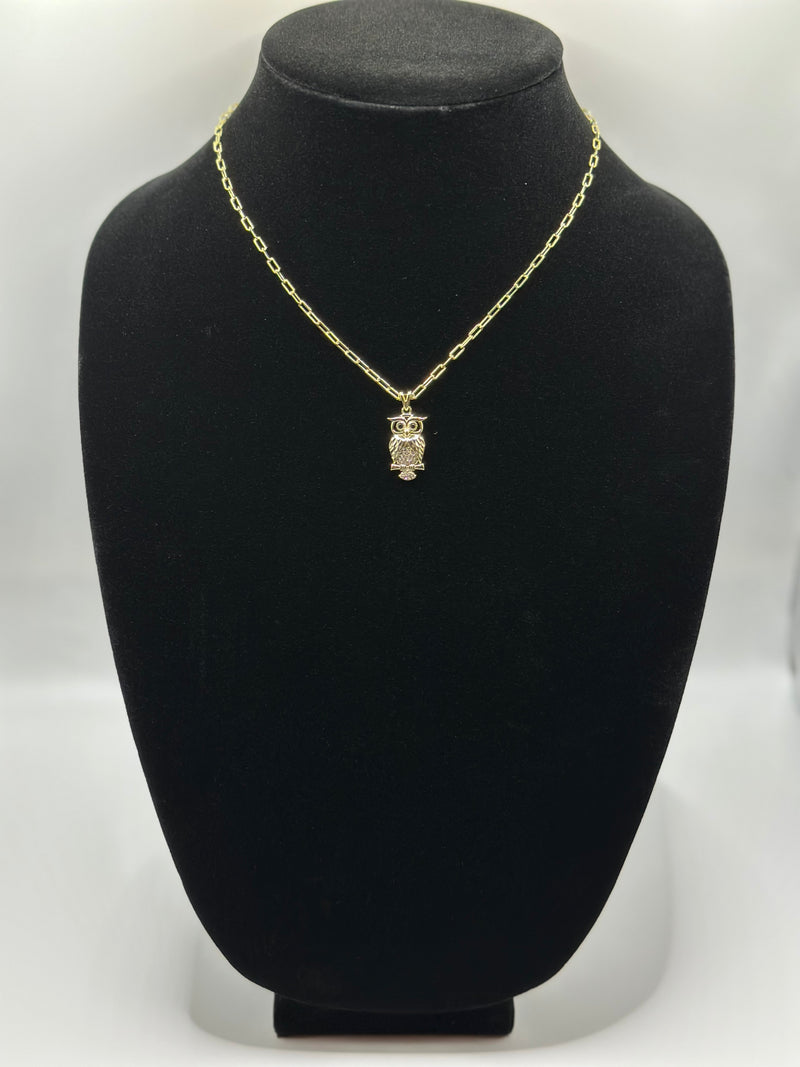 Paper clip chocker with pendant gold plated