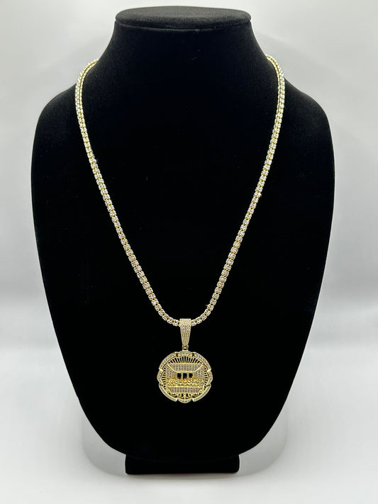 Moon ice necklace with cz pendant
