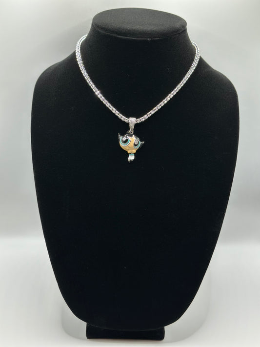 Moon ice necklace with cz pendant