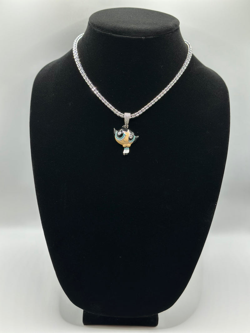Moon ice necklace with cz pendant