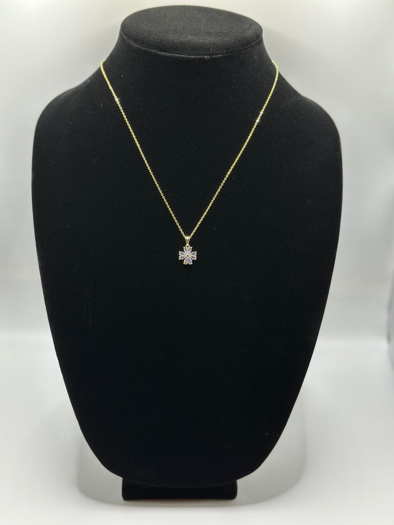 Sterling silver 925 necklace with cz pendant gold plate