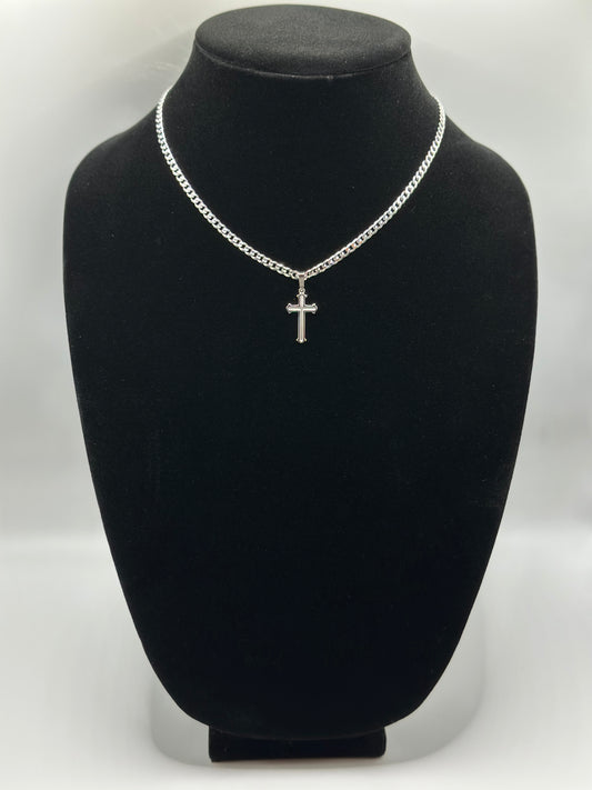 Flat Cuban necklace with pendant