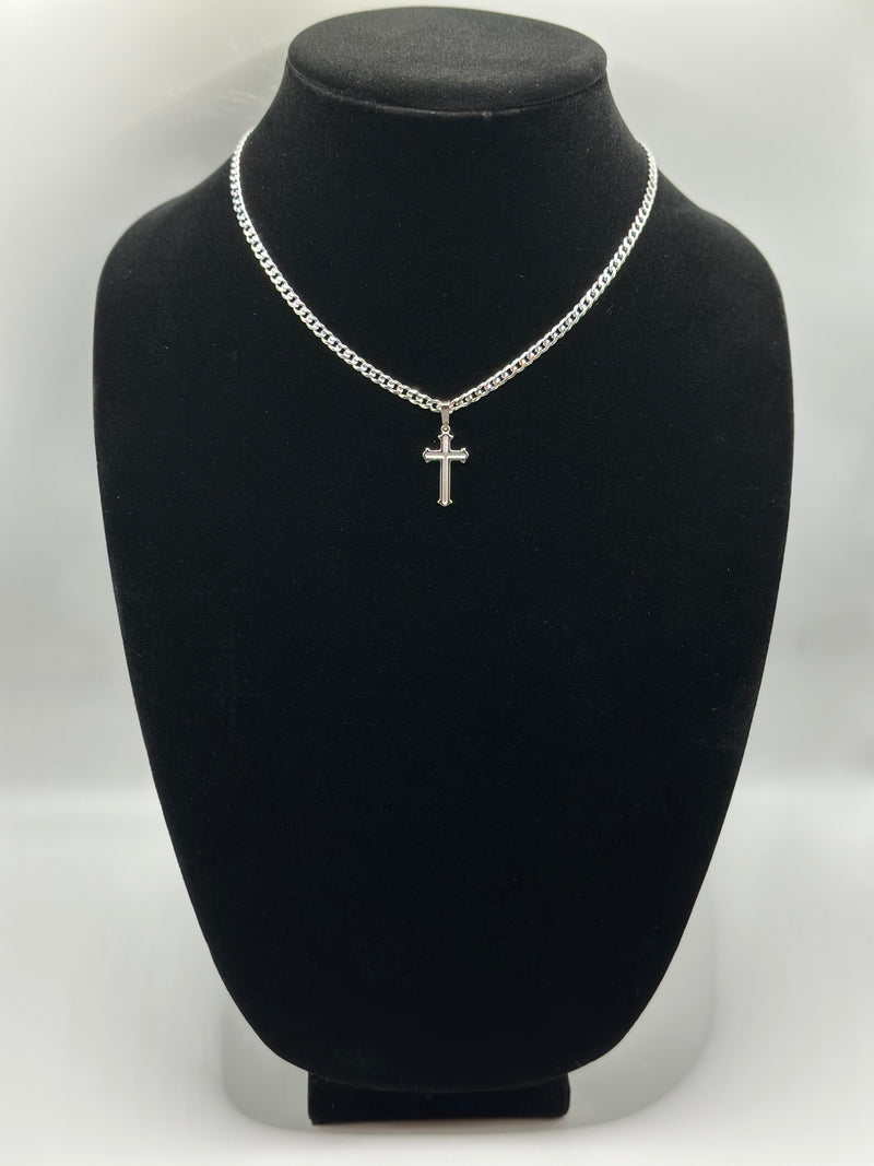 Flat Cuban necklace with pendant
