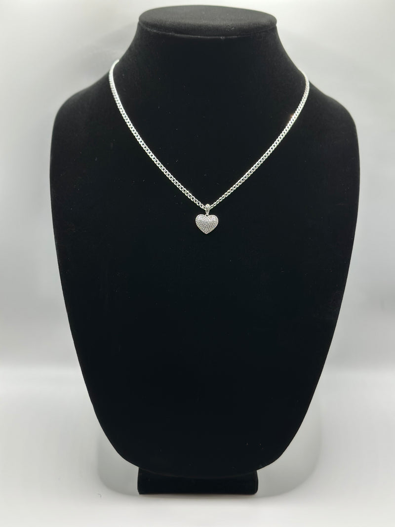 Flat Cuban necklace with cz pendant