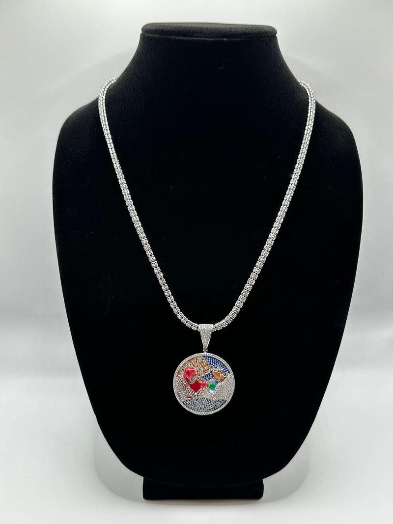 Moon Ice Necklace with CZ Pendant