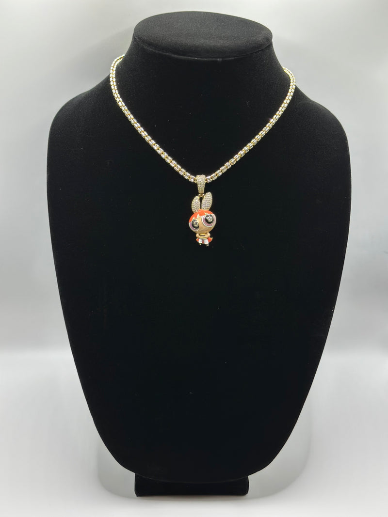Moon ice necklace with cz pendant
