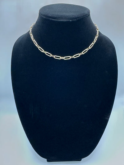 Paper clip chocker gold plated