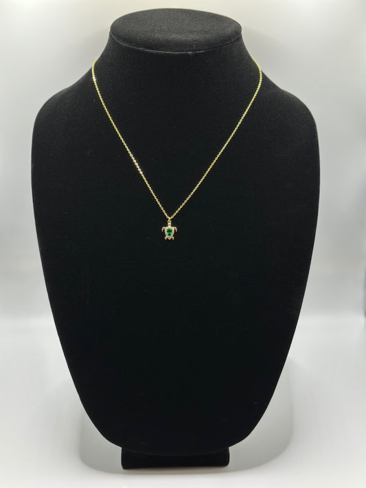 Sterling silver 925 necklace with cz pendant gold plated