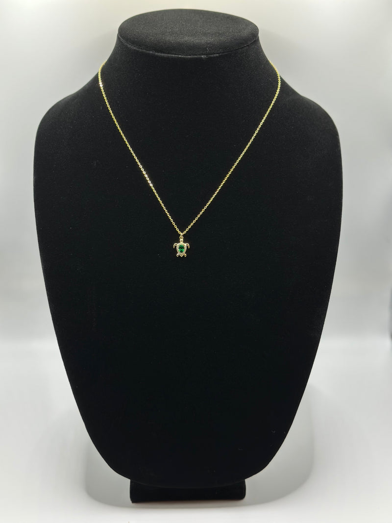 Sterling silver 925 necklace with cz pendant gold plated
