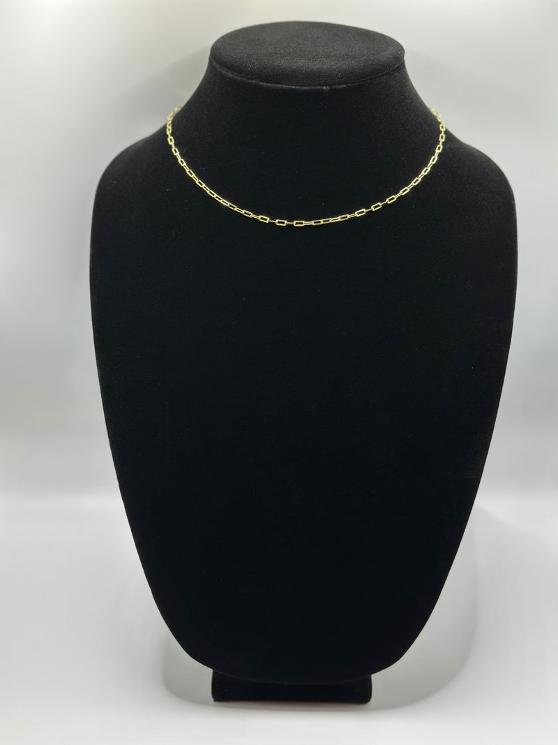 Paper clip chocker gold plated
