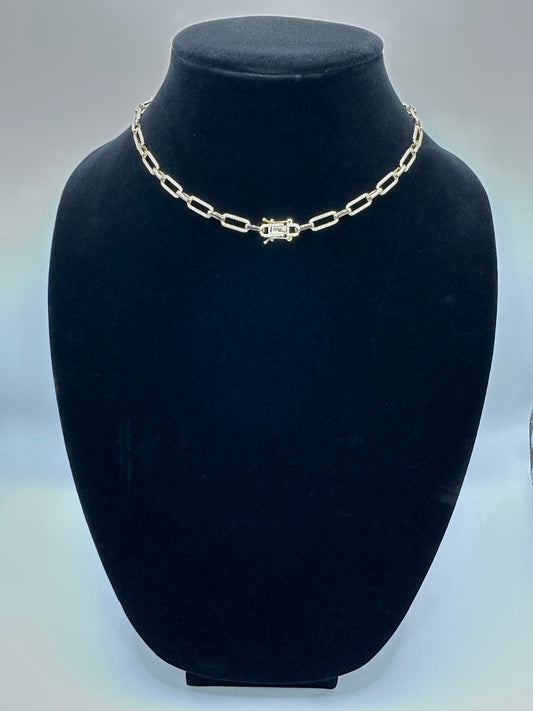 Paper clip chocker gold plated