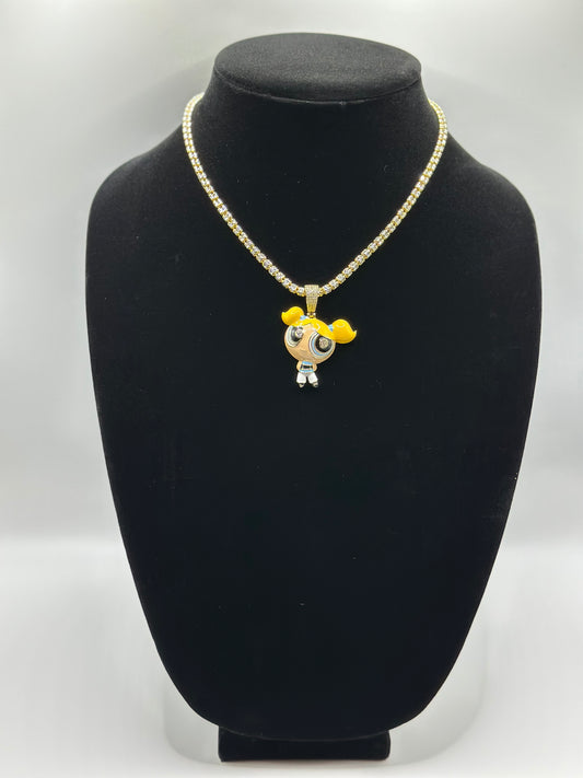 Moon ice necklace with cz pendant