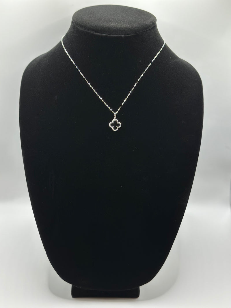 Sterling silver 925 necklace with clover pendant