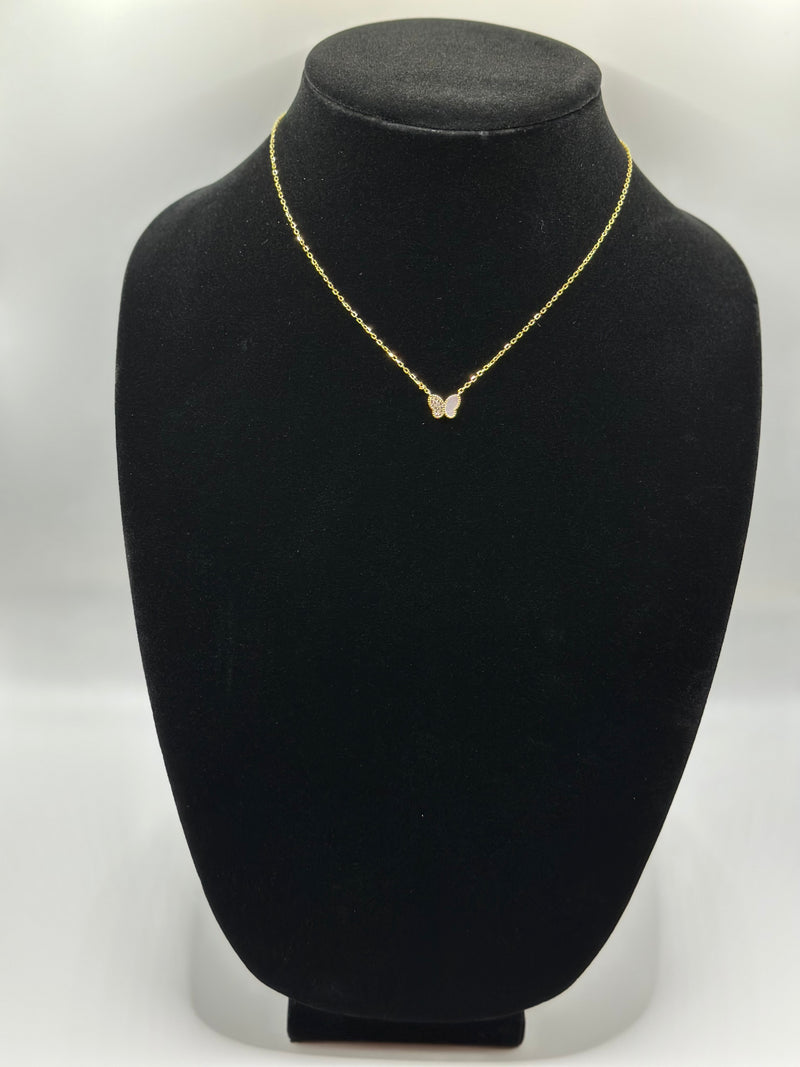 Sterling silver 925 necklace with cz pendant gold plated