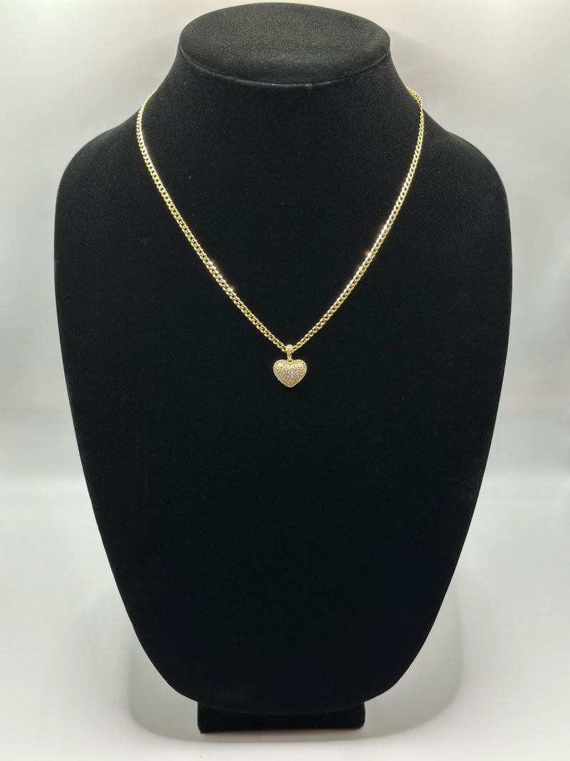 Flat Cuban necklace with pendant gold plated