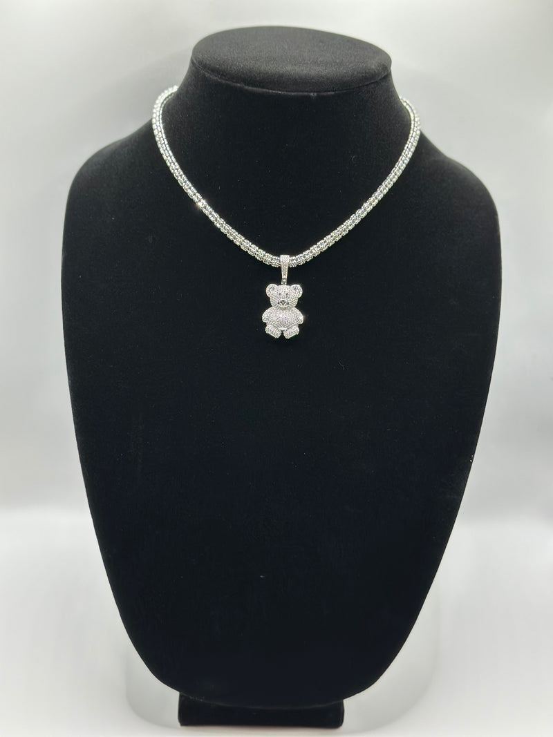Moon ice necklace with cz pendant