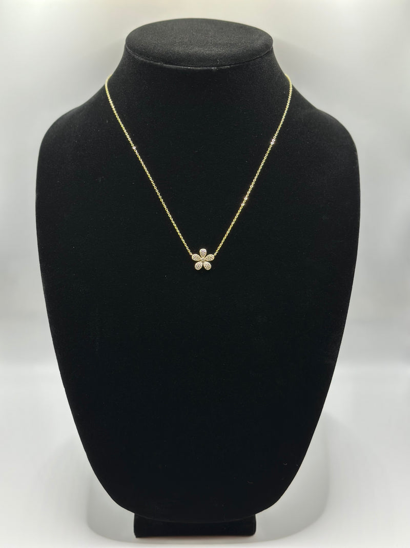 Sterling silver 925 necklace with cz pendant gold plated