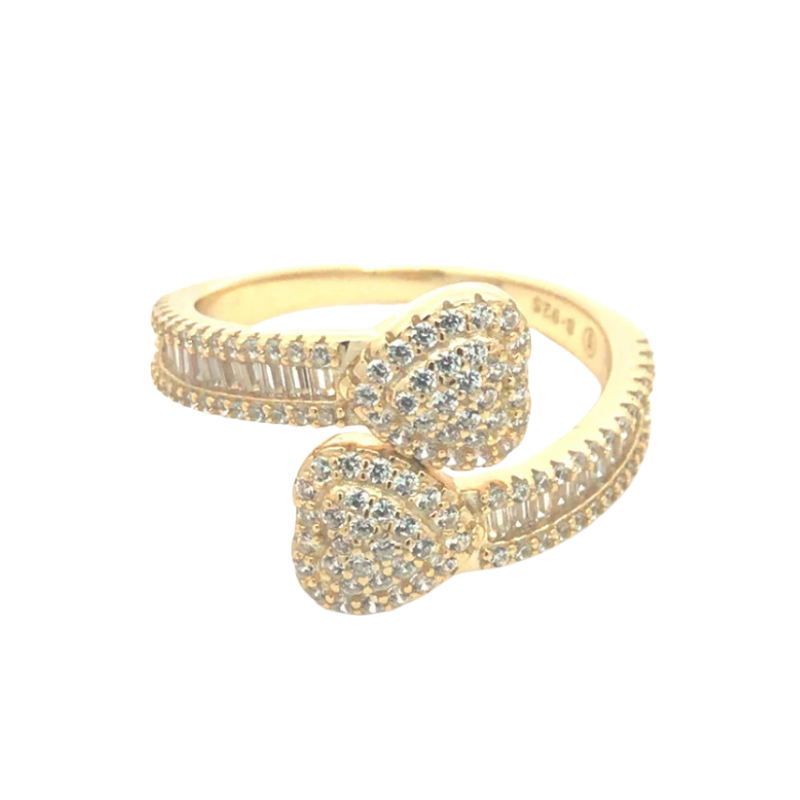 Sterling Silver Gold Plated Ring with CZ