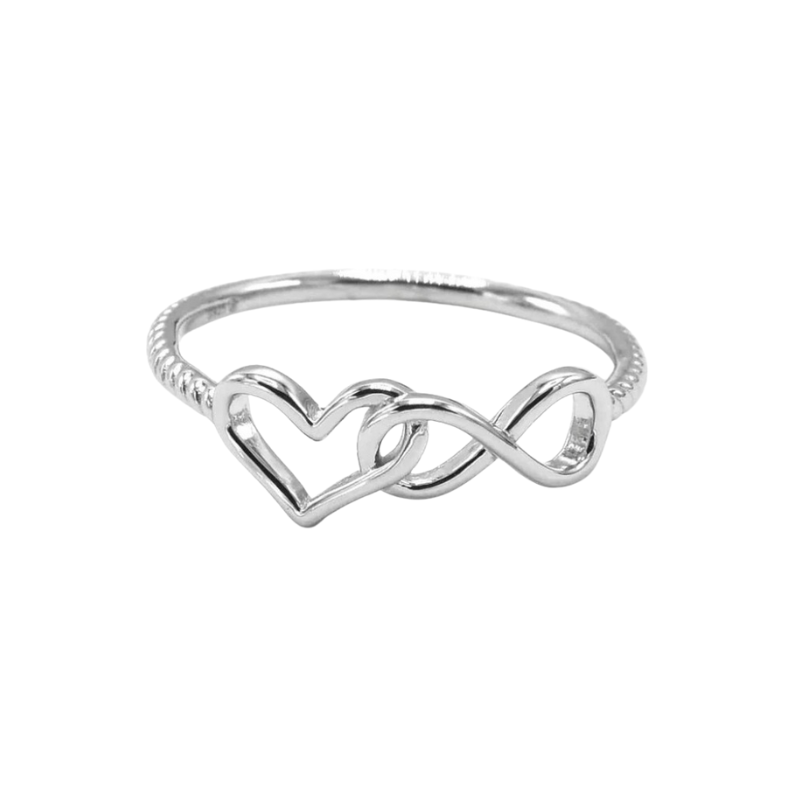 925 Sterling Silver Heart + Infinity Ring