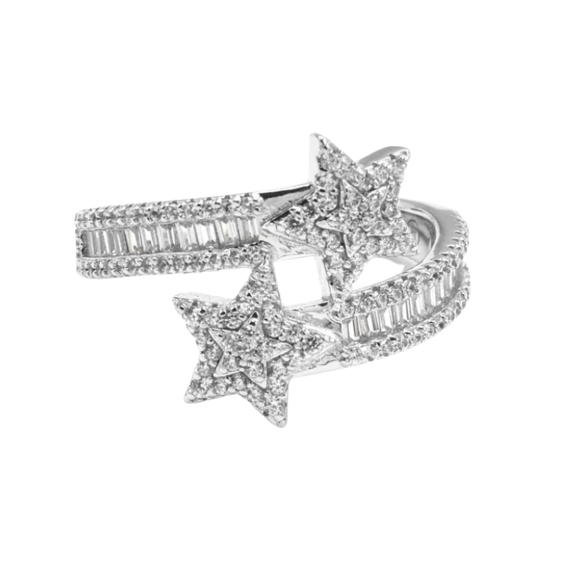 Sterling Silver Star Ring with CZ