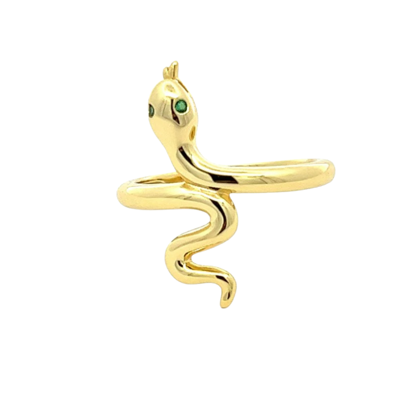 Sterling Silver Gold Plated Snake Ring