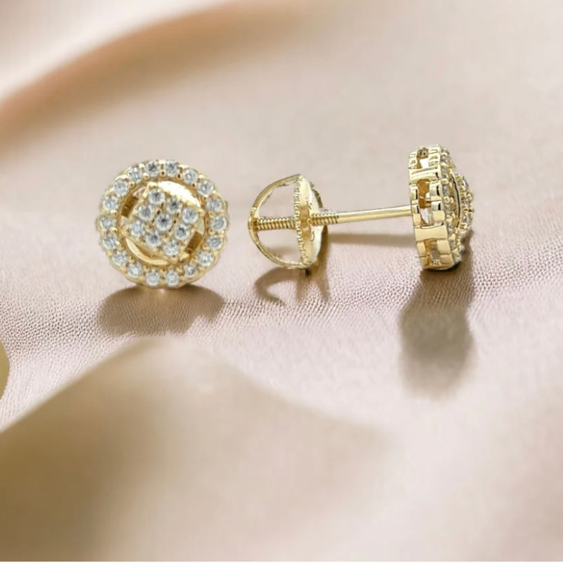 925 Sterling Silver Gold Plated Moissanite Earrings